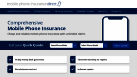 What Mobilephoneinsurancedirect.com website looked like in 2020 (3 years ago)