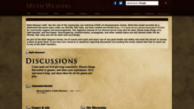 What Myth-weavers.com website looked like in 2020 (3 years ago)