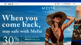 What Melia.com website looked like in 2020 (3 years ago)