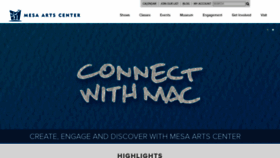 What Mesaartscenter.com website looked like in 2020 (3 years ago)