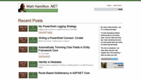 What Matthamilton.net website looked like in 2020 (3 years ago)