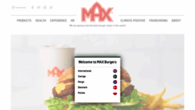 What Maxburgers.com website looked like in 2020 (3 years ago)