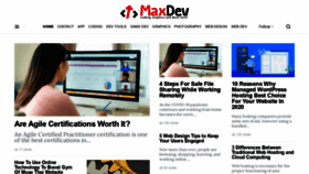 What Maxdev.com website looked like in 2020 (5 years ago)