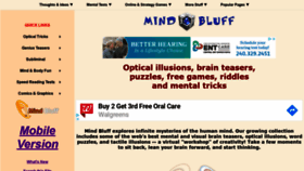 What Mindbluff.com website looked like in 2020 (3 years ago)
