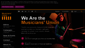What Musiciansunion.org.uk website looked like in 2020 (3 years ago)