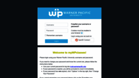 What Mywpclasses.warnerpacific.edu website looked like in 2020 (3 years ago)