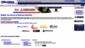 What Matweb.com website looked like in 2020 (3 years ago)