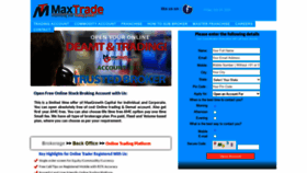 What Maxtrade.co.in website looked like in 2020 (3 years ago)