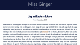 What Missginger.se website looked like in 2020 (3 years ago)