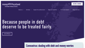 What Moneyadvicescotland.org.uk website looked like in 2020 (4 years ago)