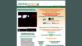 What Meetingmetrics.com website looked like in 2020 (3 years ago)