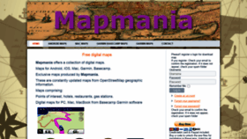 What Mapmania.info website looked like in 2020 (3 years ago)