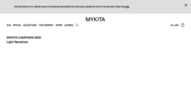 What Mykita.com website looked like in 2020 (3 years ago)