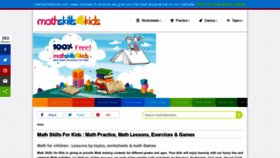 What Mathskills4kids.com website looked like in 2020 (3 years ago)