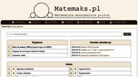What Matemaks.pl website looked like in 2020 (3 years ago)