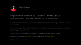 What Mynameismatthieu.com website looked like in 2020 (3 years ago)