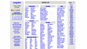 What Mobile.craigslist.org website looked like in 2020 (3 years ago)