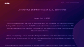 What Messiahconference.org website looked like in 2020 (3 years ago)