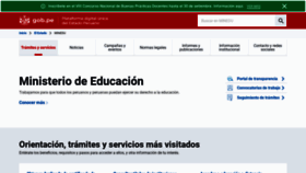 What Minedu.gob.pe website looked like in 2020 (3 years ago)