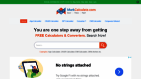 What Markcalculate.com website looked like in 2020 (3 years ago)