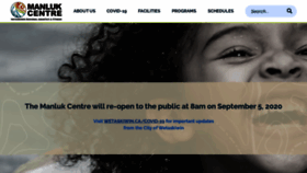 What Manlukcentre.ca website looked like in 2020 (3 years ago)