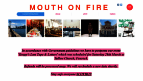 What Mouthonfire.ie website looked like in 2020 (3 years ago)