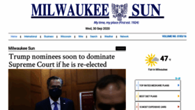 What Milwaukeesun.com website looked like in 2020 (3 years ago)