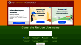 What Myusernamegenerator.com website looked like in 2020 (3 years ago)