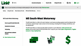 What M5motorway.com.au website looked like in 2020 (3 years ago)