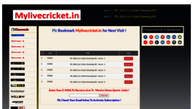 What Mylivecricket.in website looked like in 2020 (3 years ago)