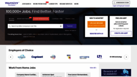What Monsterindia.com website looked like in 2020 (3 years ago)