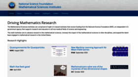 What Mathinstitutes.org website looked like in 2020 (3 years ago)
