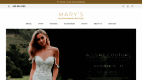 What Marys.com website looked like in 2020 (3 years ago)