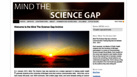 What Mindthesciencegap.org website looked like in 2020 (3 years ago)