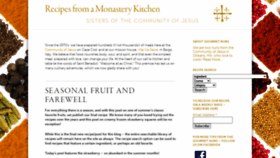 What Monasterykitchen.org website looked like in 2020 (3 years ago)