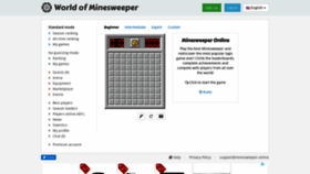 What Minesweeper.online website looked like in 2020 (3 years ago)