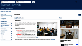 What My.johnsonu.edu website looked like in 2020 (3 years ago)