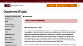 What Music.umsl.edu website looked like in 2020 (3 years ago)