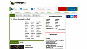 What Menupages.ie website looked like in 2020 (3 years ago)