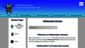 What Mathematics-monster.com website looked like in 2020 (3 years ago)