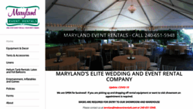 What Marylandeventrentals.com website looked like in 2020 (3 years ago)