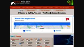 What Mysqlfree.com website looked like in 2020 (3 years ago)