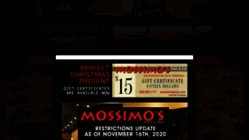 What Mossimospizza.com website looked like in 2020 (3 years ago)