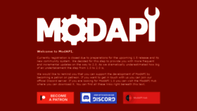 What Modapi.cc website looked like in 2020 (3 years ago)