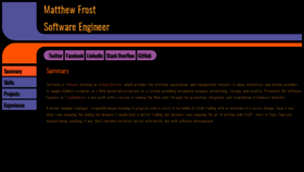 What Matthewfrost.com website looked like in 2020 (3 years ago)