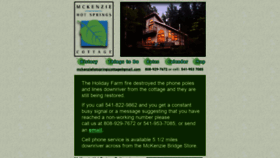 What Mckenziehotspringscottage.com website looked like in 2020 (3 years ago)