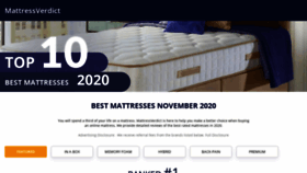 What Mattressverdict.com website looked like in 2020 (3 years ago)