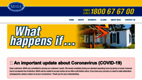 What Mhia.com.au website looked like in 2020 (3 years ago)