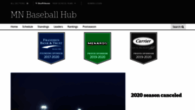 What Mnbaseballhub.com website looked like in 2020 (3 years ago)