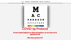 What Macphersonopticians.com website looked like in 2020 (3 years ago)